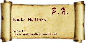 Pautz Nadinka névjegykártya